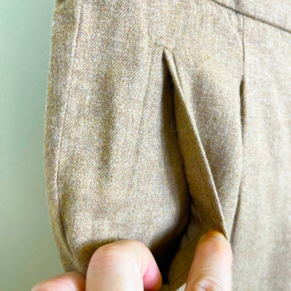 Massimo Dutti Tan / Camel Trouser with Front Pleats, Pockets, Elastic Waist Sz 6 - Picture 8 of 11